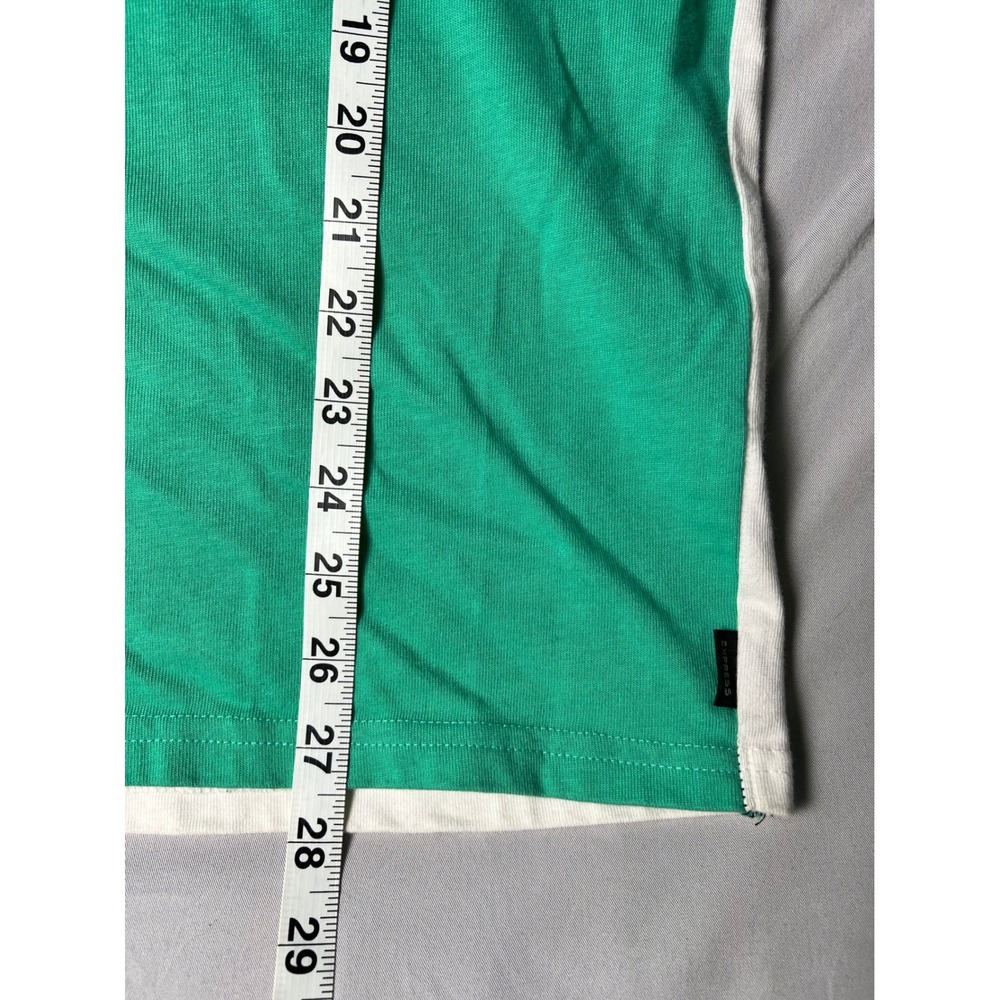 Express Mens Colorblock Short Sleeve Hoodie Black Green White EXP Logo Medium - Picture 6 of 7